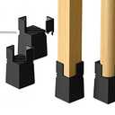 Adjustable Furniture Risers,4Pack Adjustable Bed Risers with Screw Clamp - Heavy Duty Sofa Tables Furniture Risers Fit for Square/Round Furniture Leg Diameter 0.8''-1.6'' (2Inch Black)