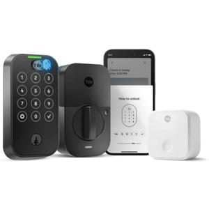 Yale Assure Lock 2 Touch Deadbolt, Black Suede Keyed Smart Entry Door Lock with Wi-Fi Connected Touchscreen Keypad and Fingerprint Scanner for Vacation Rental Hosts, YRD420-F-CB1-BSP