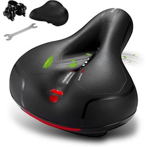 Comfortable Seat Cushion for Men Women with Dual Shock Absorbing Ball Memory Foam Waterproof Wide Bicycle Saddle Fit for Road Bikes