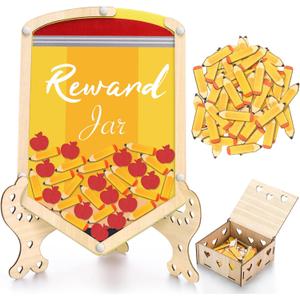 101 Pcs Classroom Reward Jar 11.8" Teacher Class Behavior Chart Reward Jar Potty Training Chart Back to School Classroom Management Tools for First Day of School Home Supplies(Pencil)