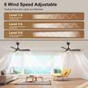 42 Inch Modern Ceiling Fan with Light and Remote & APP Control, ABS Ceiling Fan with 3 Blades and Downrods, Reversible Quiet DC Motor, Farmhouse Ceiling Fan for Bedroom Living Room Patio Porch