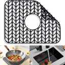 Sink Protectors for Kitchen Sink 12"13"16"18"19"24"26"28"29"30",Silicone kitchen sink mats protector for bottom of farmhouse sink(16.2"12.5"Black)