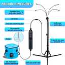 Standing Misters for Outside Patio, 5.3 FT Adjustable Height Misting System with Rechargeable Water Pump & Portable Bucket, No Faucet Needed, Outdoor Cooling Mister for Patio, Backyard, Porch & Lawn