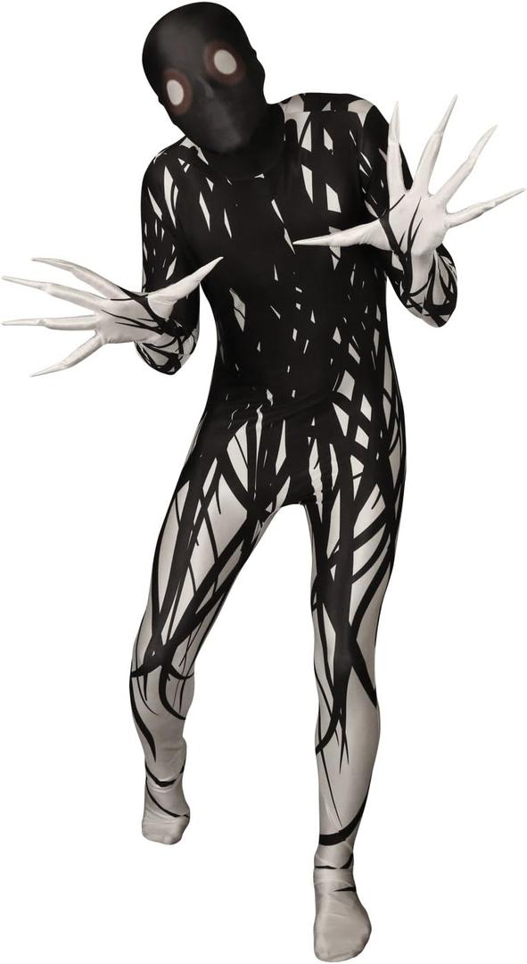 Morphsuits Zalgo Costume Adults, Skinwalker Costume Scary Morph Suits Adults, Zalgo Skin Suit, Shadow Demon Costume Adult (Medium)