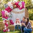 Pink & Rose Gold Cow Print Balloon Arch, Disco Boot Foil Balloons, 111Pcs Cowgirl Bachelorette Party Decorations Kit - 'Lets Go Girls' Banner - Perfect for Last Rodeo, Western, & Bachelorette Parties