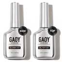 GAOY 16ml 2 Pcs Glassy Gel Top Coat and Base Coat Set,No Wipe Foundation Combination for UV Light Cure Nail Polish