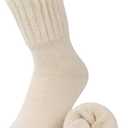 Weweya Boot Socks for Women - Thick Winter Knit Warm Socks - Gifts for Women (Medium, Cream, Cream, Cream)