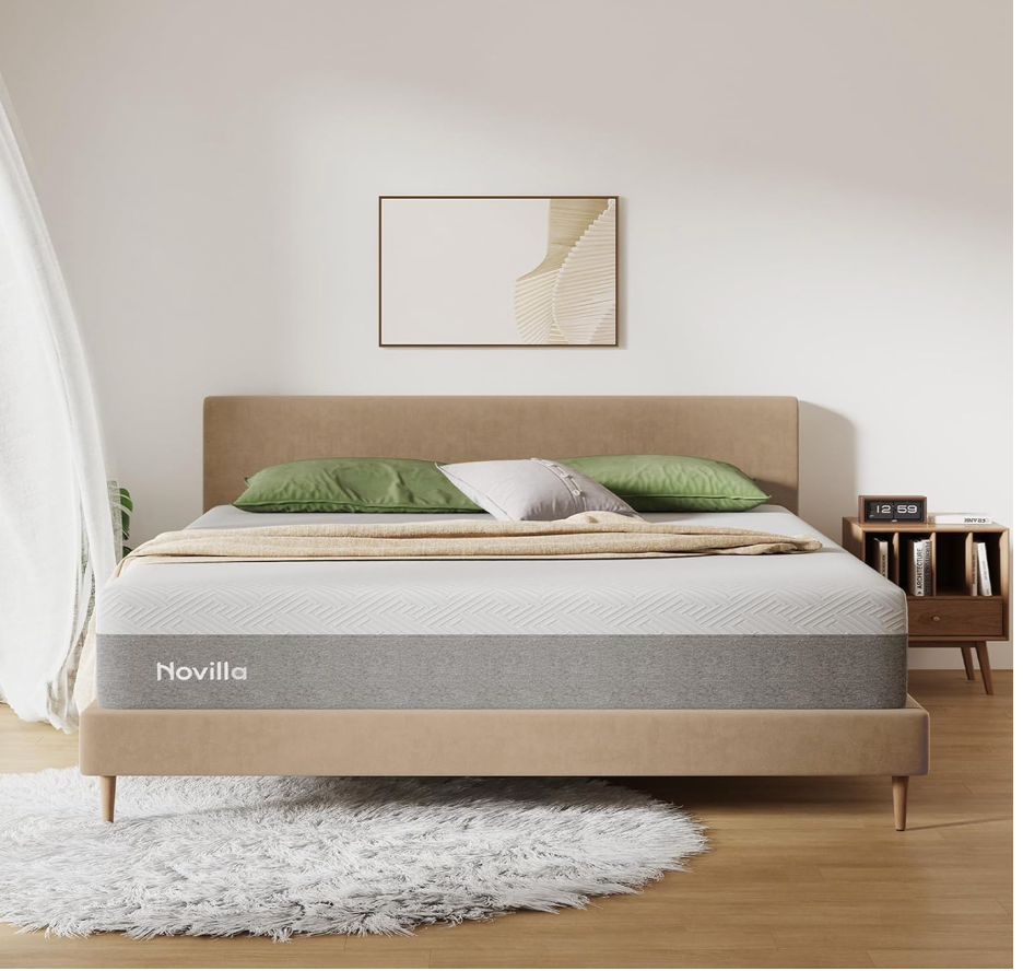 Novilla Bliss King Size Mattress, 12 Inch Gel Memory Foam King Mattress