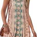 Summer Dresses for Women Beach Boho Sleeveless Vintage Floral Flowy Pocket T-shirt Tank Sundresses 2026, L