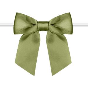 Rainbow Pana 60 Pack Twist Tie Bows for Treat Bags 3" Sage Green Satin Ribbon Bows for Package Craft Gift Wrapping Decoration, St Patricks Day