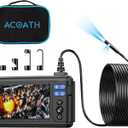 Borescope Endoscope Camera with Light, Dual-Lens 1080P HD Industrial Inspection Camera with 8 LED Lights, 16.5Ft Semi-Rigid Snake Cable, 5" IPS Screen, 32GB Card, IP67 Waterproof Sewer Tools (16.5FT Snake Camera)