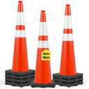 HiGiant 8 Pack 36" Orange Traffic Cones with Weighted Base, 7.3 lbs Each