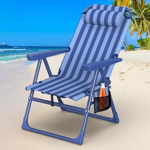 Suteck Backpack Beach Chair for Adults - 6-Position Folding Reclining Chair with Cooler Bag & Cup Holder, Lightweight Portable Beach Chair for Camping, Outdoor, Sand, Travel Use, Oversized