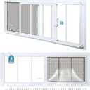 Melkus Shed Windows 10"x18"2 Pack, Upgraded Sliding Transom Window with Tempered Glass and Screen for Shed, Chicken Coop, Barn, Greenhouse, Garage, Playhouse, Storage Room, White, 10"x18"/2pcs