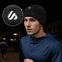 Winter Helmet Liner Skull Cap, Fleece Cycling Cap Thermal Beanie Running Hat for Men Women (Striped Black)