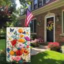 Spring Floral Garden Flag Colorful Flower Welcome Yard Outdoor Flag Double Sided 12x18 Inch