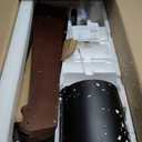 WINGBO 54 Inch Flush Mount DC Ceiling Fan without Lights, 5 Reversible Carved Wood Blades, 6-Speed Noiseless DC Motor, Hugger Ceiling Fan No Lights in Matte Black Finish with Walnut Blades, ETL Listed