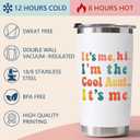 Cool Aunt Gifts from Niece Nephew - Best Auntie Birthday Gifts Ideas, Insulated Stainless Steel Coffee Tumbler Cup 20 OZ White
