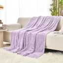 Heart Checkered Throw Blankets, for Love Mother Friends Pets,280 GSM Super Soft Warm Lightweight Fluffy Bed Blanket for Women Anniversaries(Light Purple,50"x60")