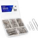 Paper Clips, 500 Pcs Assorted-Size Paperclips, Premium Silver Paperclip Large Medium and Small, Rustproof Metal Paper Clips for Office, School, Home