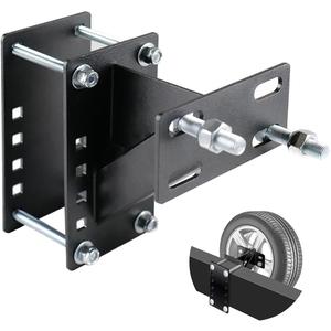 fouwick Trailer Spare Tire Mount, Spare Tire Bracket Fits 4 & 5 & 6 Lugs Trailer Wheels on 4", 4.5'', 4.75'', 5'' and 5.5'' Bolt Patterns, Hold up to 150 Lbs, Black Spare Tire Carrier