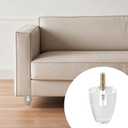Clear Acrylic Furniture Legs, 2.8 Inch Height Lucite Sofa Feet with M10 Bolt & Flange Nut, Modern Cabinet Risers for Table, Couch, Bookcase, Nightstand, 4Pcs Replacement Legs