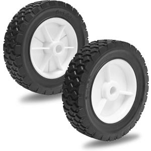 6 Inch Plastic Wheels Replaces for Oregon 72-106, Universal Wheels Tires Compatible with Craftsman AYP MTD Lawnmower, Replacement Radio Flyer Wagon BBQ Grill Trash Can Hand Truck Lawn Sprayer