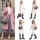 Woven Hobo Bag for Women Crescent Shoulder Bag Soft Zipper Daily Work Handbag Lightweight Trendy Chic Handbag