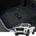 Center Console Gun Safe - Console Gun Vault Compatible with 2023-2024 Chevy Silverado 1500/GMC Sierra 1500, FIT 2022 Refreshed Model (4 Digit Lock with Key)