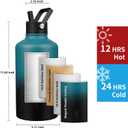 Insulated Water Bottle 87oz,Triple Wall Vacuum Stainless Steel(Dishwasher Safe),Leak Proof & Non-BPA,Flask Jug with Paracord Handle & Straw Spout Lids Sports Gradient indigo blue/black