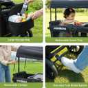 Wagon for Kids, 2-Seater Stroller Wagon with Removable Canopy, All Terrain Tires, Foldable, Adjustable Push & Pull Handle, Storage Bag, Black