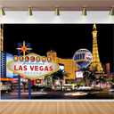 Pnylzzyxh Las Vegas Photography Backdrop Casino City Night Casino Night Backdrop Scenery City Billboard Banner Backgrounds Celebration Props Party Studio Props 8x6ft