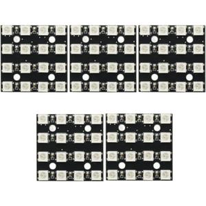 5Pcs 16Bit RGB 4x4 4 * 4 LED WS2812B WS2812 5050 RGB LED Matrix Integrated Drive Drivers Board LED Module for Arduino