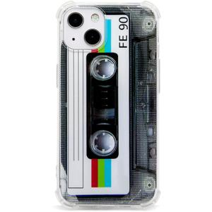 Case for iPhone 13 Matte Finish Heavy Duty Soft Back Cover with Reinforced Corners TPU Soft Bumper Retro Cassette Tape Case Compatible with iPhone 13