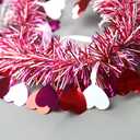 66 Ft Valentines Day Tinsel Garland Shiny Thick Tinsel Valentines Decorations Metallic Twist Foil Red White Rose Heart Ornaments for Anniversary Wedding Parade Floats Indoor Outdoor Decor Supplies