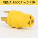 Copgge NEMA 14-50P to 5-15R 5-20R 6-15R 6-20R Compact 240V 50 Amp 3 Prong Male Plug to 240V 15 Amp 20 Amp 3 Prong Female Receptacle For Generator Welder Washer Dryer EV Charging Cord Adapter Connector