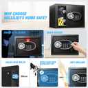 1.8 Cu Ft Safe Box with Fireproof Waterproof for Documents - Steel Security Personal Safe with Digital Electronic Keypad, Emergency Battery Box & Combination Lock, Safety Box for Valuables Money Cash