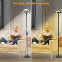 EPABINA Floor Lamp for Living Room, 75.5 Inch Tall Standing Lamp for Bedroom with 2 312 Rotatable Ring Lights, 36W Bright Stepless Dimmable LED Floor Light with Remote Control for Office Dining Room