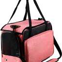 Pet Travel Bag One Side Expandable Cat Carrier Dog Carrier for Outdoor Use Travel Walking Puppy (Pink)