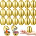 20pcs Golden Easter Eggs, 2.4in Fillable Egg Plastic Eggs Bulk Easter Decorations for DIY Crafts Party Basket Fillers Photo Props Egg Hunt