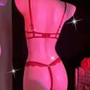 2 x Avidlove Women Sexy Lingerie Lace Bodysuit Teddy Lingerie V Neck One Piece Babydoll Valentines Lingerie Red XL, (Mix Colors) (XL)