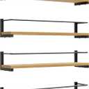 OROPY Spice Rack Wall Mounted, Rustic Wood Hanging Rack for Over The Stove, Kitchen Wall, 4 Pack