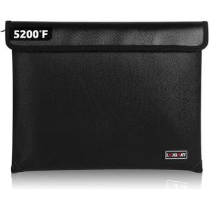 Fireproof Document Bag - with 5200°F Heat Insulated, Waterproof Fireproof Bag with Zipper, 8 Layers of Functional Materials, Fireproof Money Bag for Cash/Documents/Valuables, Fire Bag 13.9"x10.6"