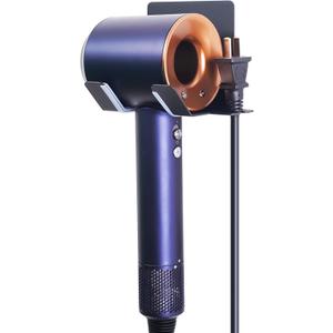 Hair Dryer Holder, Blow Dryer Holder Wall Mounted Hair Tool Organizer Self Adhesive Hair Dryer Holder Wall Mount, Compatible for Dyson Hair Dryer Holder for Bathroom Black PTALSEAW