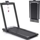 Walking Mat Treadmills Portable for Home & Office LED Display, 265 LB Capacity, Space-Saving Compact Walking Jogging Running Machine with Remote Control (black)