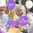 50th Birthday Decorations for Girls, Princess Crown Queen Tiara, It's My 50th Birthday Sash, 50 Year old Cake Topper, Number Balloons Set for Party Supplies, Purple