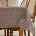 BALCONY & FALCON Rectangle Tablecloth Washable Wrinkle Resistant and Water Proof Table Cloth Decorative Linen Fabric Tablecloths for Dining Parties Kitchen Wedding and Outdoor Use (Taupe Gray, 57x118)
