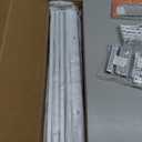 Ceiling Curtain Track, Curtain Track with Roller Hooks, 6ft - 9ft Ceiling Mounted Rail Set for Room Divider, White