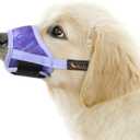 HEELE Dog Muzzle,Soft Nylon Muzzle Anti Biting Barking Chewing,Air Mesh Breathable Drinkable Adjustable Loop Pets Muzzle for Small Medium Large Dogs 4 Colors 4 Sizes (P-Meteor Purple, M)