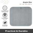 OGGI Absorbent, Reversible Microfiber Dish Drying Mat for Kitchen, Dish Drying Pad, 16 Inch x 18 Inch, Large, Gray